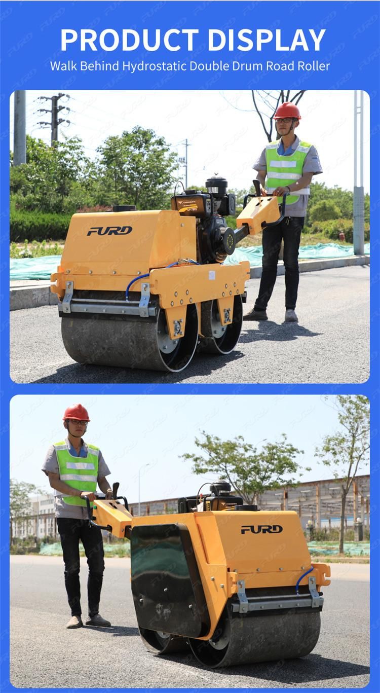 0.5 Ton Hydrostatic Drive Double Drums Road Roller