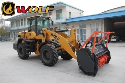 China Powerful Top Quality Construction Equipment Front Wheel Loader with Mulcher