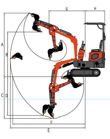 Lugong Lh10 Miniature Backhoe Excavadora Mini Digger Excavator/Micro Digger/Small Digger/Excavator Machine