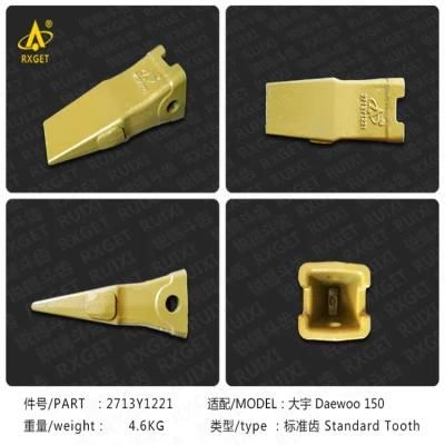 Doosan Daewoo 2713Y1221 Dh150 Series Standard Bucket Tooth Point, Excavator and Loader Bucket Tooth and Adapter, Construction Machine Spare Part