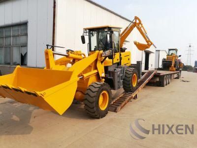 China Backhoe Loader Digger Mini Compact Wheel Loader for Exporting