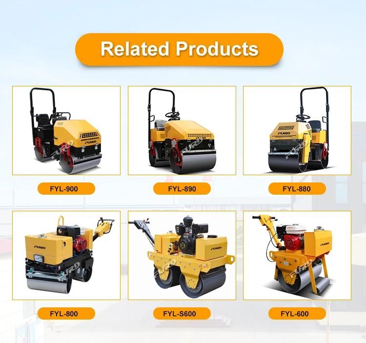 Double Drum Ride on Vibratory Roller Mini Asphalt Roller for Sale Fyl-860