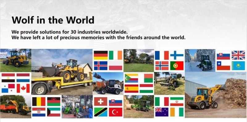 China Manufacturer Wolf 1.6ton with Xinchai A498bt1 Engine 4WD/Wheeled CE/EPA Compact Wheel Loader for Mini/Rental/Agricultural/Farm/Garden/Construction/Sales