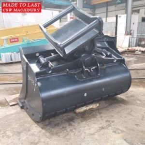 Double Hydraulic Cylinder 45 Degree Tilt Bucket with Bolt-on Cutting Edge From China