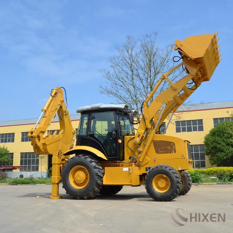 Top Quality Big Wz40-28 2.8t Diesel Engine Telescopic Long Boom Towable Backhoe Loader Ce Excavator Loader