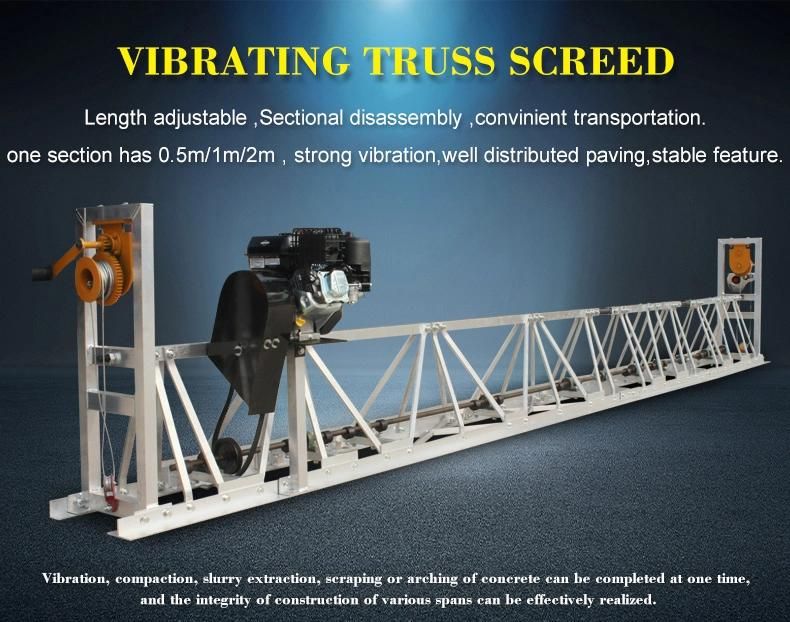 Vibratory Truss Road Finishing Leveling Concrete Screed Machine