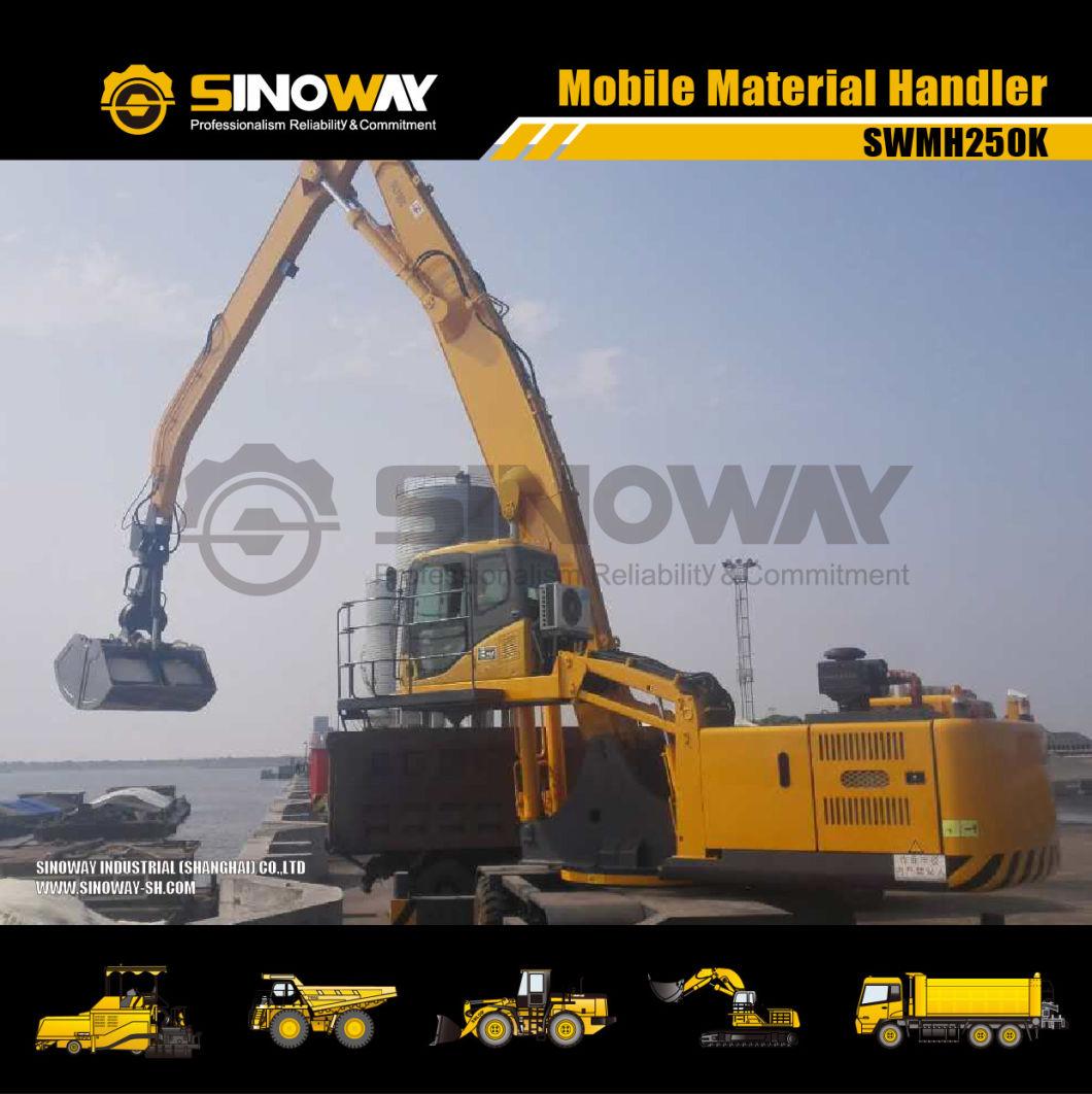 Powerful 25ton Material Tire Handlers on Wheel with Bulk Material Grab