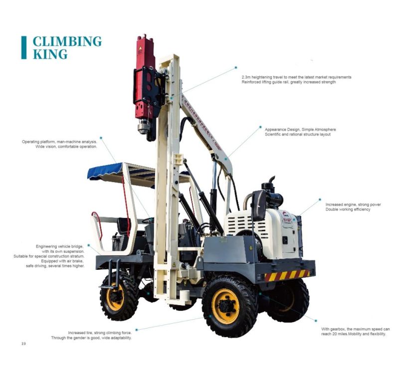 Good Climbing Small Power Station Ground Screw Ramming Pile Driver
