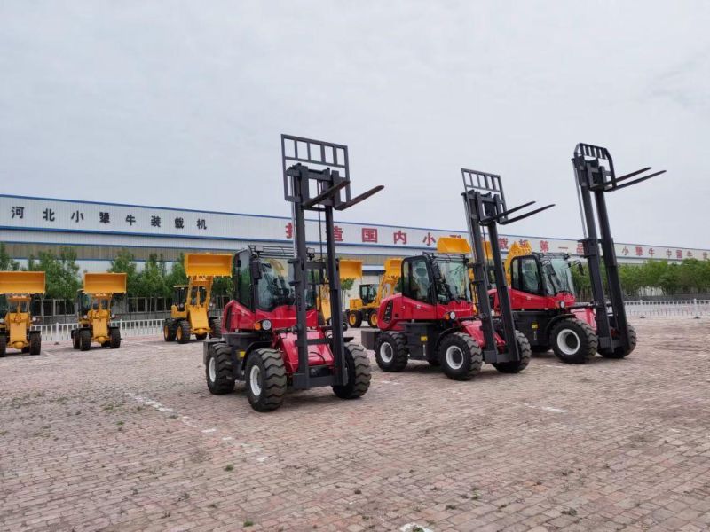 Tractor Forklift with 5 Ton Rough Forklift with 4.5m Lifting Height 1.52m Tooth 3 Level Gantry