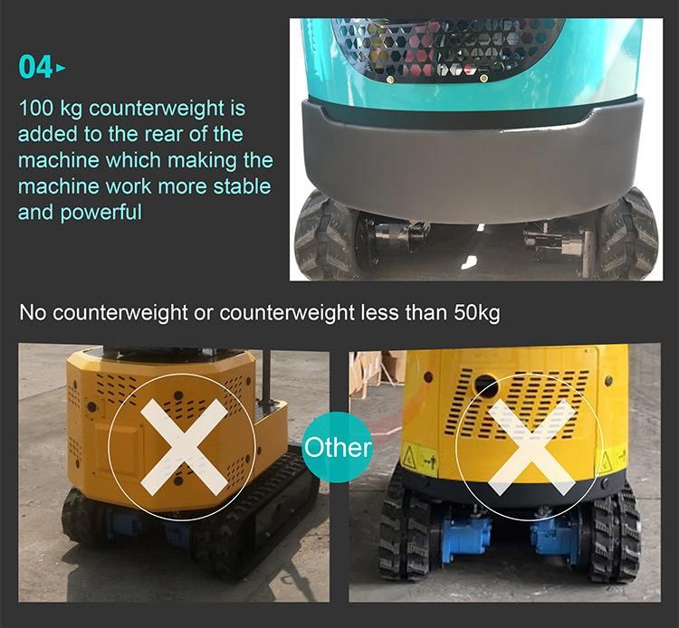 1t Mini Escavatore/Escavator Machines with and Without Cabin