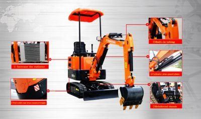 China Free Shipping 1ton Mini Crawler Excavator Hot Sale in Thailand