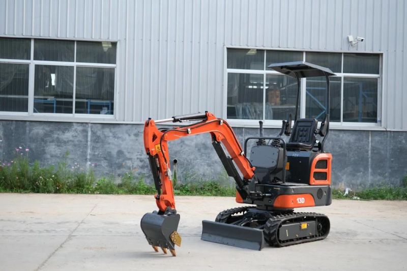 with CE EPA SD13D 1 Ton Mini Digger Earth-Moving Excavator Hydraulic Crawler Rubber Excavator