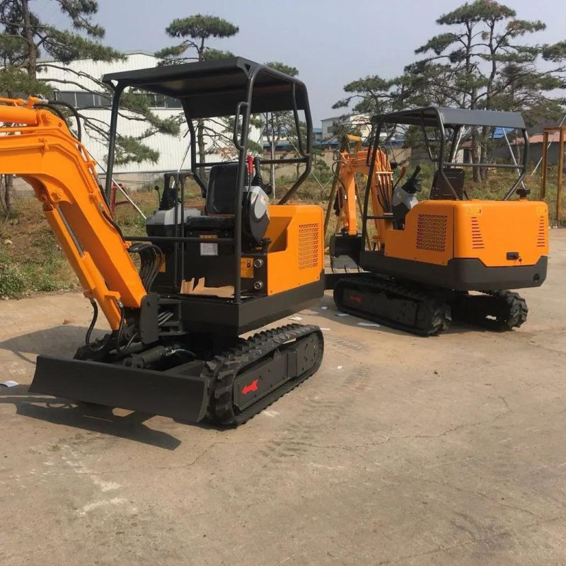 Reliable Quality 1.6t-2.2 Ton Mini Small Micro Small-Scale Earth Moving Hole Digging Machine Rubber Crawler Excavator Diggers Farm Garden Machinery