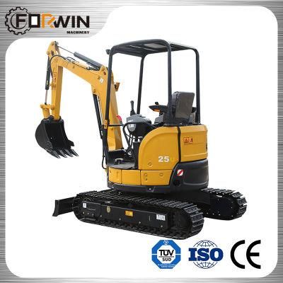 Fw25u Canopy Mini Digger Small Excavators Cheap with Hydraulic Transmission and Hydraulic Hammer for Sale