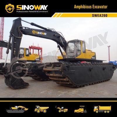 5% off Mini Amphibious Long Reach Excavator with Floating Tank Pontoon and Dredging Pump for Swamp and Water