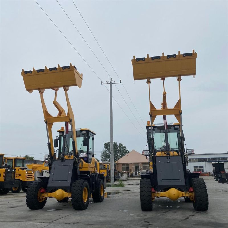 China Factory Wholesale 1/1.2/1.5/2/2.5 Ton Small Wheel Loader Small Forklift Skid Steer Loader 4WD Front Loader CE Certification Euro 5 Engine Construction Sit
