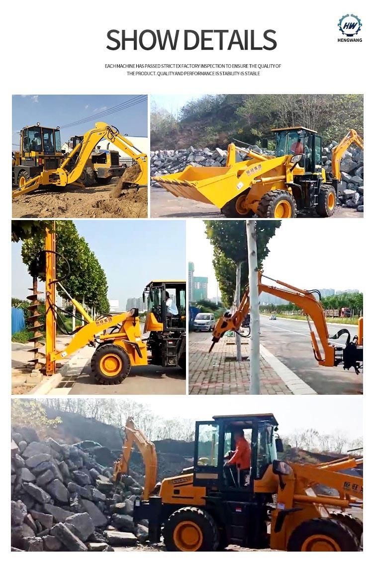 4 Wheel Drive New Price Small Mini Retroexcavadora Backhoe and Loader