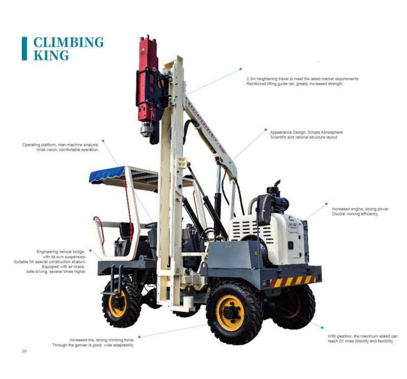Highway Guardrail Ramming Machine for Pile Driving Rotary Pile Borehole and Pull Pile