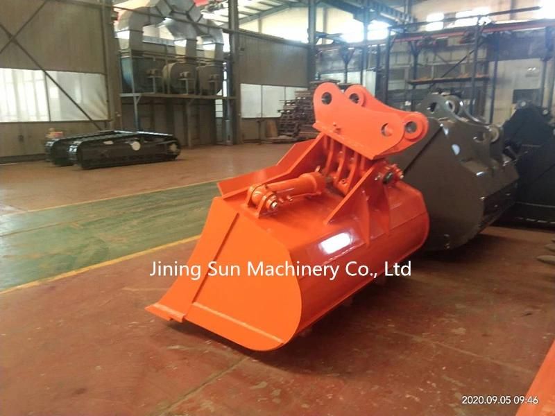 Rotating Tilt Mud Bucket with Hydraulic Cylinder