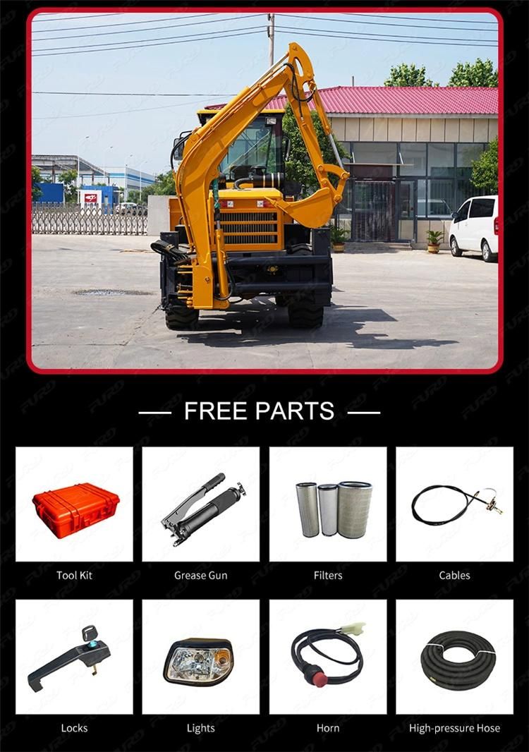 4WD Mini Backhoe Loaders with Hydraulic Rock Breaker