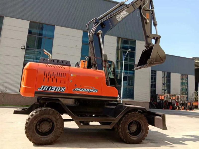 Construction Machinery 8ton Mini Digger Full Hydraulic Transmission Drive Wheel Excavator