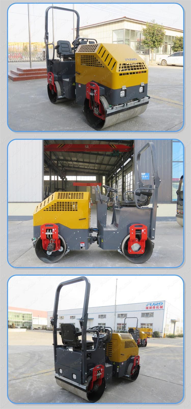 Double Drum Ride on Vibratory Roller Small Roller Vibratory Compactor Fyl-1000