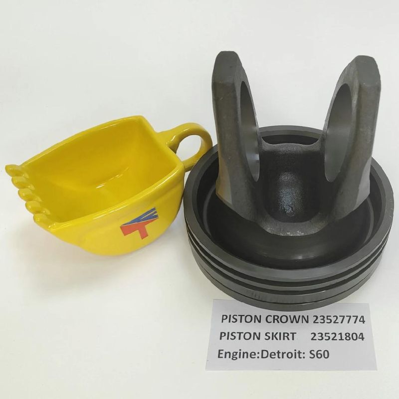 High-Performance Diesel Engine Parts Piston Crown 23527774 Piston Skirt 23521804 for Excavator Forklift Parts S60