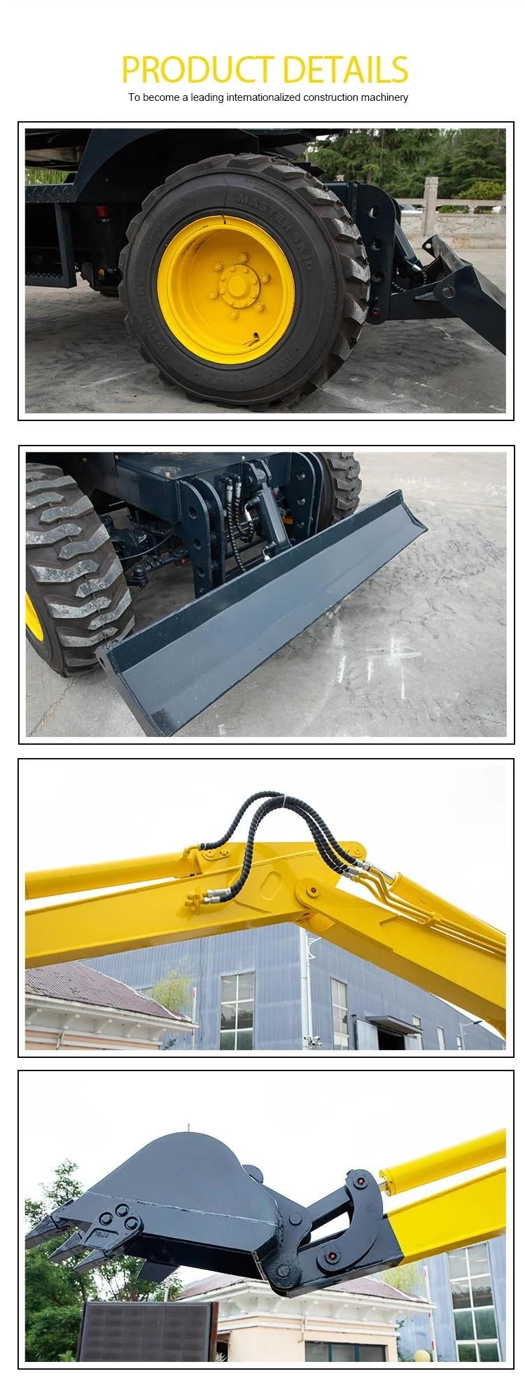 Highly Flexible 4 Ton Mini Wheeled Excavator with CE EPA Euro5
