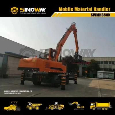Wheeled Material Handling Excavator Machine for Handling Scraps
