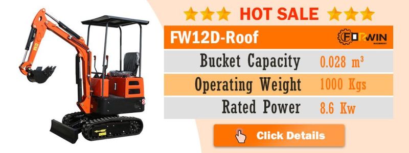 China High Standard 0.8 T Small Backhoe Digger Hydraulic Pump Rubber Crawler Track Fw10b Mini Excavators Cheap Price for Sale