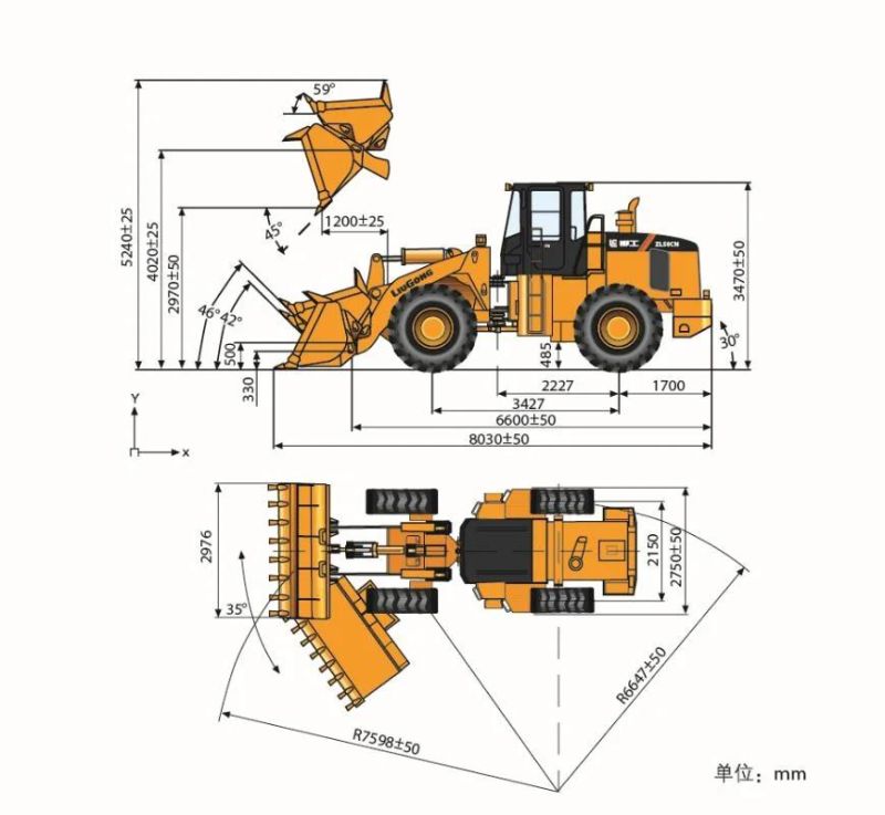 Liugong 5t Wheel Loader Zl50cn