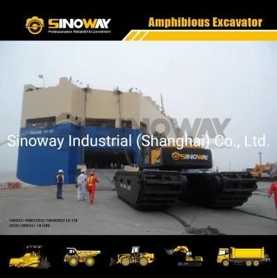 Swamp Buggy Excavator Sinoway Amphibious Excavator with Hydraulic Undercarriage Pontoon