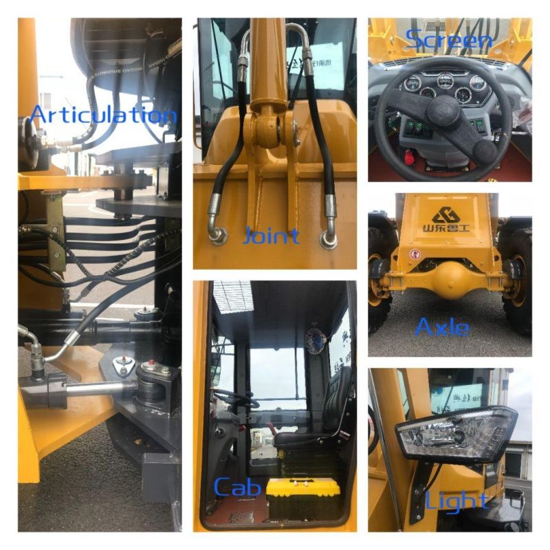 Lugong 0.9m3 Capacity Bucket Articulated Compact Mini Wheel Loader for Construction Industry