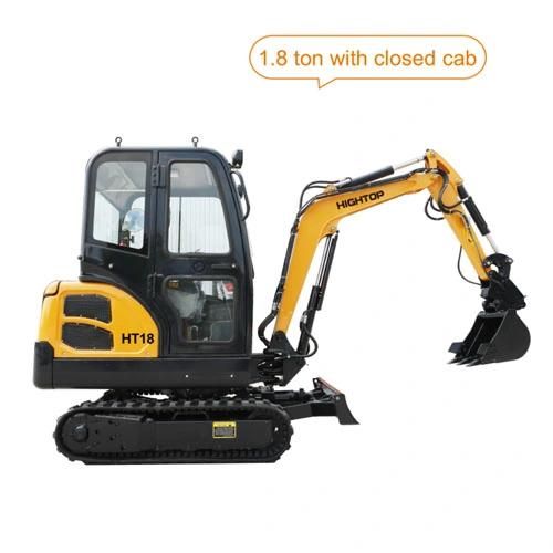 China EPA Approved Family Use Ht18 1.8 Ton Diesel Engine Crawler Type Mini Excavator Digger Excavator for Sale