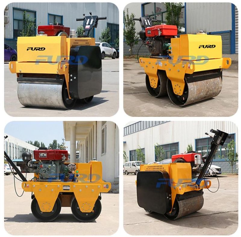Mini Tandem Vibratory Roller Walk Behind Roller Compactor Mini Asphalt Roller Fyl-S600CS