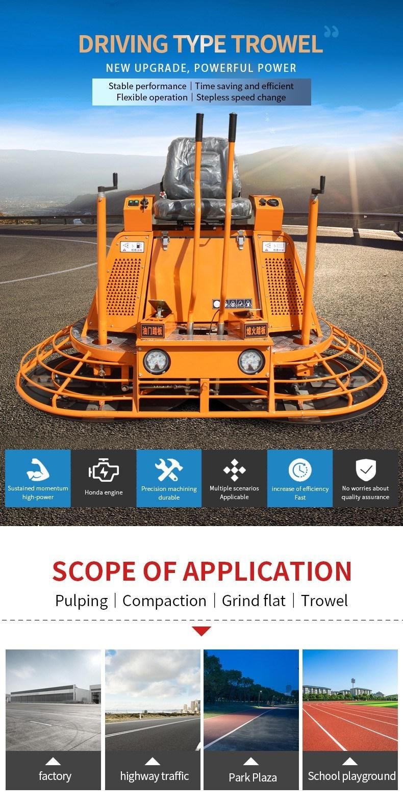 Construction Equipment Vibratory Gasoline Ride on Power Trowel