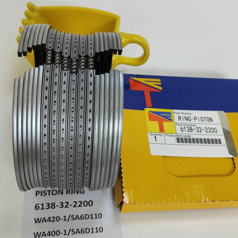 High Quality Diesel Engine Mechanical Parts Piston Ring 6138-32-2200 for Wheel Loaders Parts Wa400-1 Wa420-1 Engine Parst S6d110 Generator Set