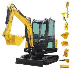 3000kg Rotatable Boom Arm Type Mini Excavators Digger Machine for Sale