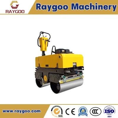Raygoo Construction Machine Equipment Walking Behind Mini Hydraulic Double Drum Vibratory Road Roller Soil Compactor for Sale