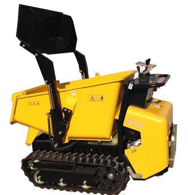 China Gasoline Powered 800kg Tracked Skid Steer Mini Dumper Truck