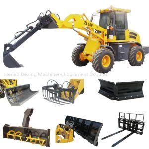 CE Small Wheel Loader with Euro 3 engine and implements ZL16F 1.6 ton Bucket 0.8 m3