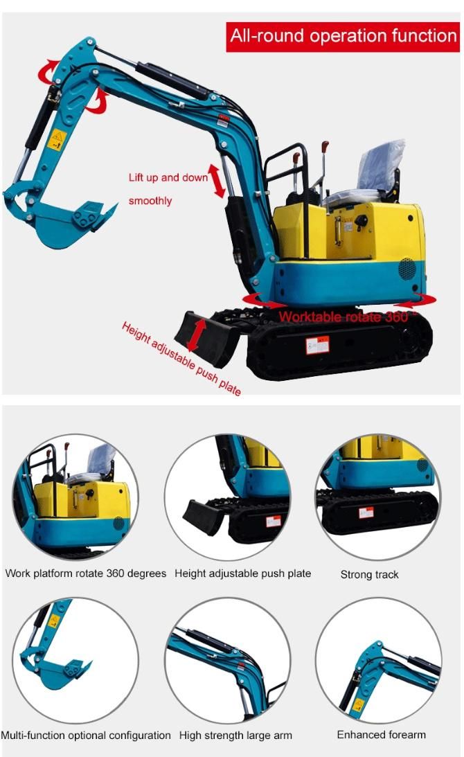 Factory Direct Supply Hydraulic Mini Crawler Excavators Beat Quality Excavator Parts