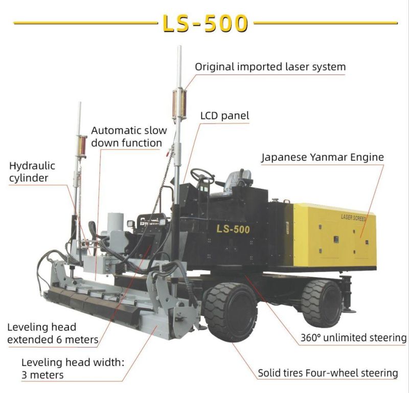 Hydra-Drive Leveling Machine Ride on Concrete Laser Screed (LS-500)