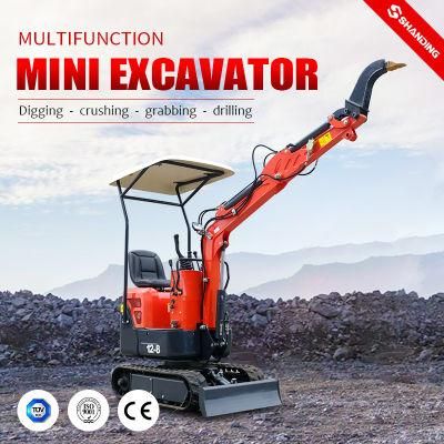 1000kg Mini Digger Crawler Euro V Standard Chinese Mini Excavator