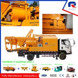 Diesel and Electric Truck Mounted Twin Sharft Concrete Mixer with Pump