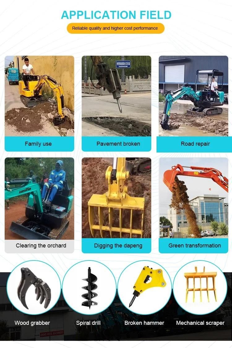 Multifunction 1-2 Ton Excavator Smallest Excavator Prices, Higher Quality 2 Ton Mini Excavator
