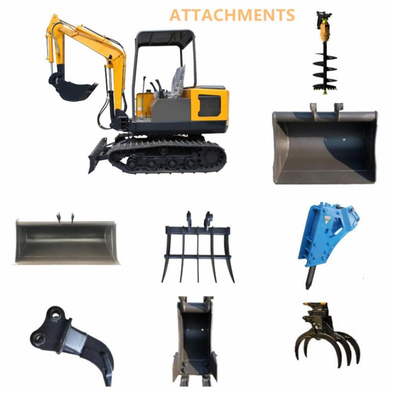 Mini/Micro Small Crawler Hydraulic Excavator with Attachments for Agriculture/Small Project/Garden/Greenhouse/Landscaping