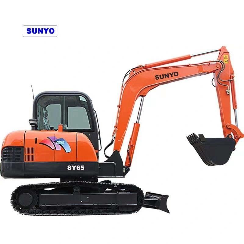 Sunyo Excavators Sy65 Mini Excavator Is Hydraulic Crawler Excavators Similar as Backhoe Loader, Mini Loader.