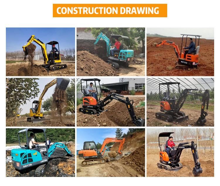 CE EPA China Mini Hydraulic Excavators Small Mini Excavator 1ton Cheap Price for Agricultural Excavator