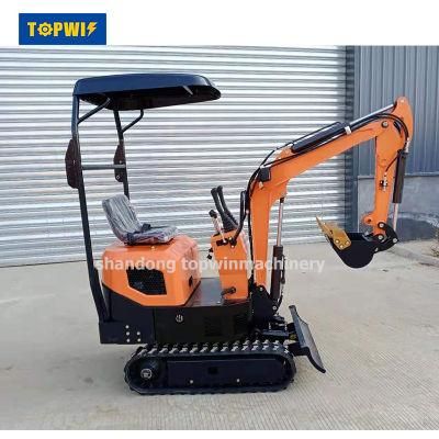 1ton Cheap Mini Digger Backhoe Excavator with Enclosed Cabin for Sale